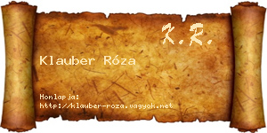 Klauber Róza névjegykártya